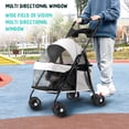 thumbnail image 2 of Yedigre 4-Wheel Folding Pet Stroller with Cup Holder, Large Breathable Mesh – Outdoor Travel Dog Cat Carrier Stroller, 2 of 8