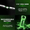 thumbnail image 6 of Dueling lightsaber, 2 in 1 Double Bladed Silver Light Sabers for Adults 4 Modes,Loud Sound,FOC,Blaster,Swing,Birthday Gift, 6 of 8