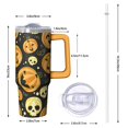 thumbnail image 2 of Halloween 30oz Insulated Coffee Mug with Handle and Straw Lid – Spooky Pumpkin Tumbler – Gift Travel Cup, 2 of 5