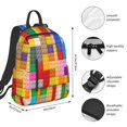 thumbnail image 3 of Hirioo Colorful Plastic Blocks Pattern for Lightweight Backpack, Durable and Comfortable, Ideal for Travel, School, Hiking, and Everyday Use, 3 of 9