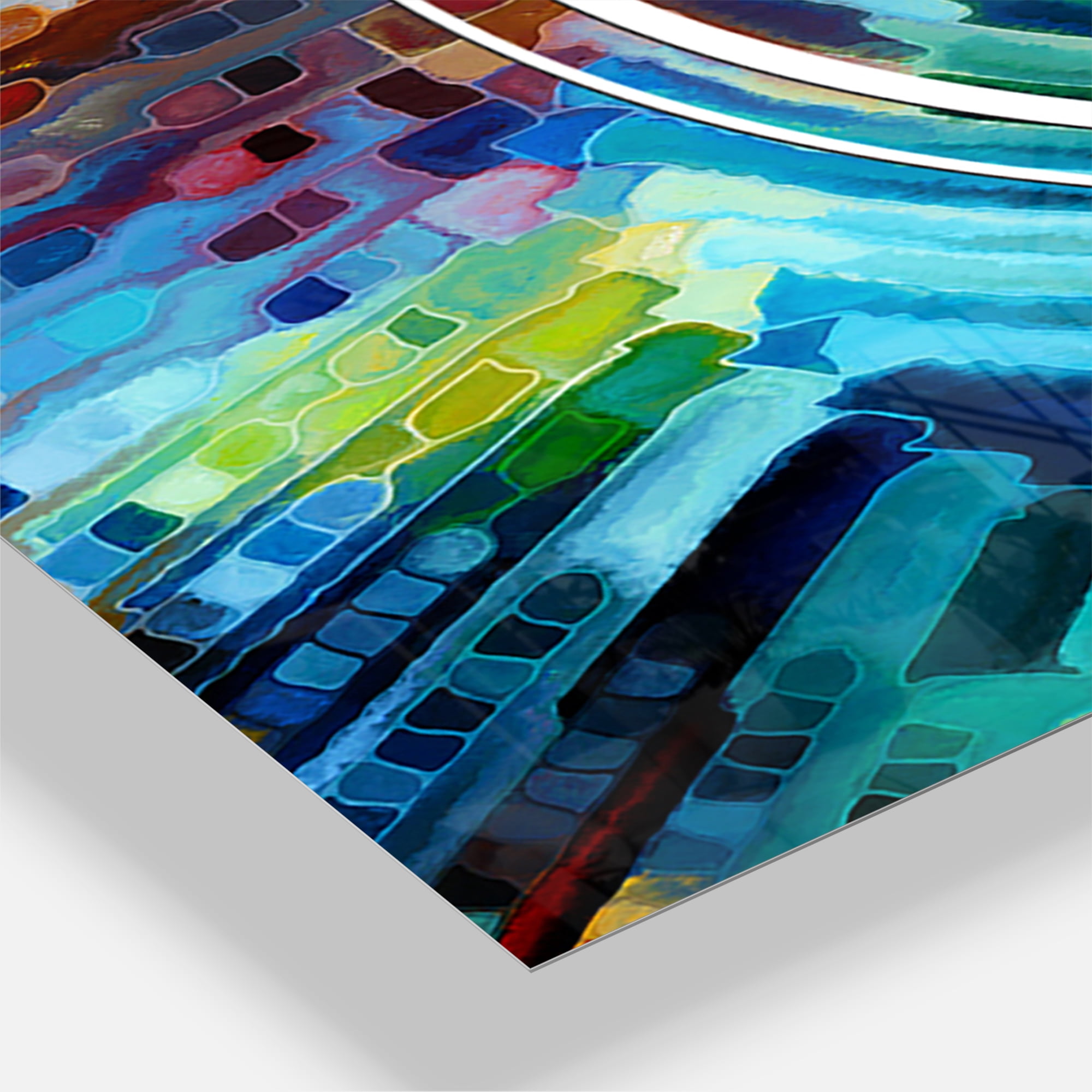 Designart 'Paths of Stained Glass' Modern Wall Clock