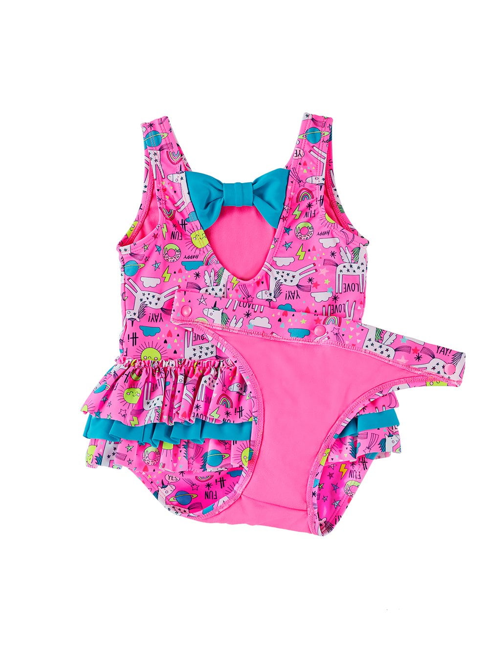 Wowease Patented Baby One-Piece Bathing-Suit Uni-Cutie with Magnetease Technology