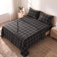 thumbnail image 5 of Regency Heights Queen Size Cotton Flannel Sheet Set, 4-Piece Flannel Bed Sheets Queen, 100% Cotton Bed Sheets Set with Deep Pocket, Christmas Plaid Black, 5 of 10