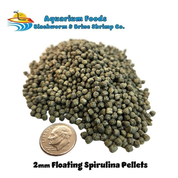 2mm Floating Spirulina Pellets Great For Saltwater, Tropical, Goldfish, Koi Fish...1-lb