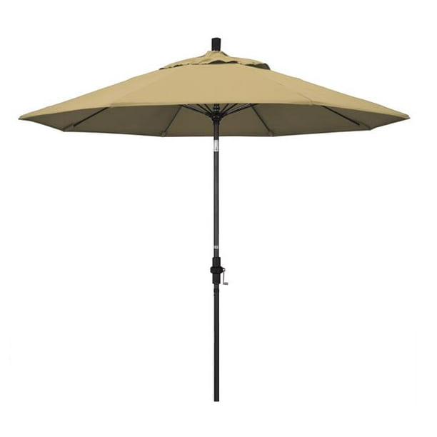 California Umbrella GSCUF908705-F67 Parasol de Patio Noir Maître du Soleil & 44; Champagne - 9 Pi x 8 Côtes