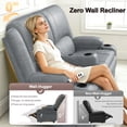 thumbnail image 4 of Power Reclining Loveseat with USB Port, Storage Console, Removable Armrests, Wall-Hugger Design, Double Cushions Faux Leather, Light Gray, 4 of 8