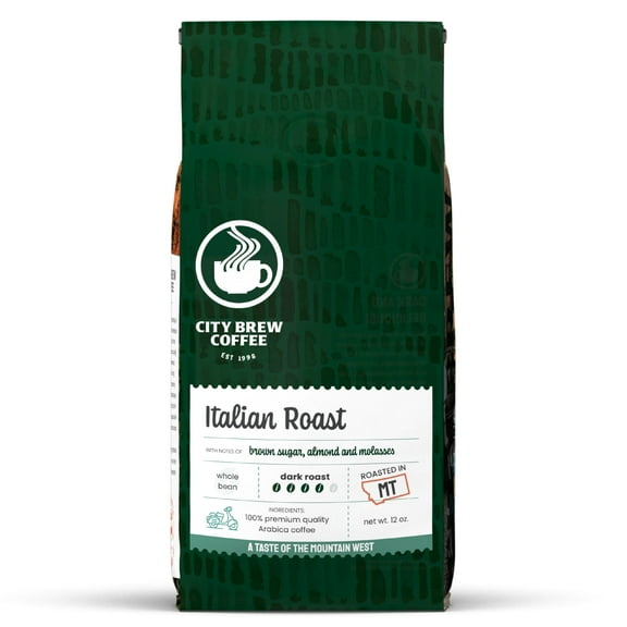 City Brew Italian Roast Dark Roast Whole Bean Coffee, 12 oz
