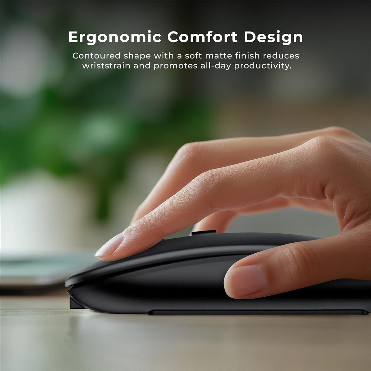 Green Extreme Wireless Ergonomic Mouse, Bluetooth 5.0 and 2.4G (Black)