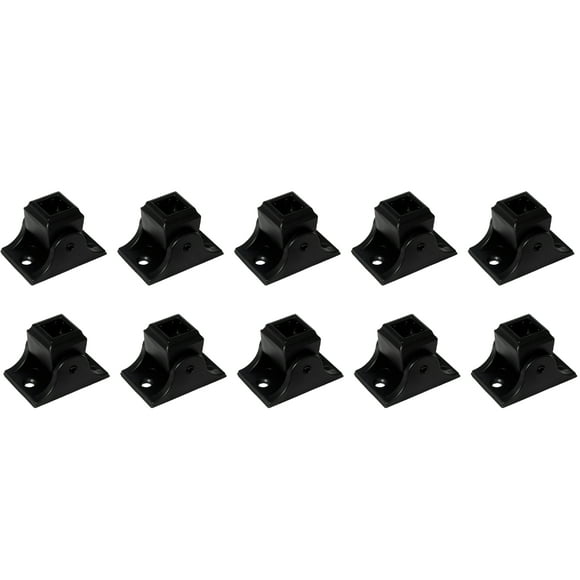 Home Stairway 1/2 in. Satin Black Iron Baluster Shoe, Swivel Shoe with screws, 10-pieces
