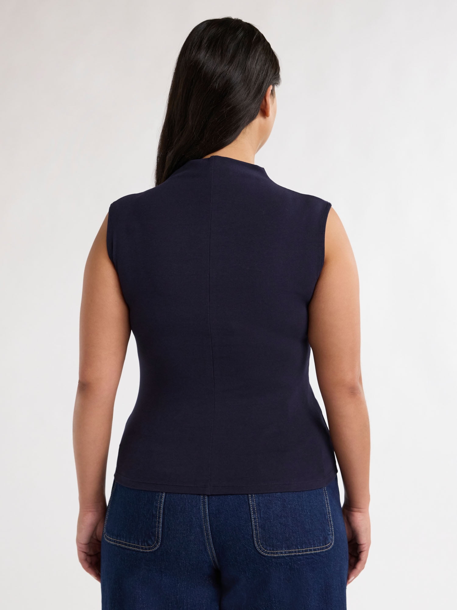 Free Assembly Women’s and Women's Plus Sleeveless Mock Neck Top, Sizes XS-4X