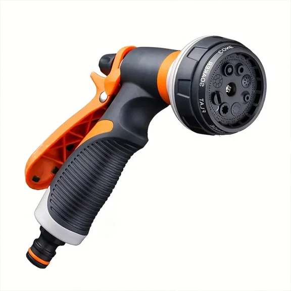 Heavy Duty Garden Hose Spray Nozzle Adjustable 8 Spray Patterns Car, Lawn, Pets