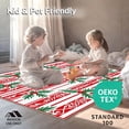 thumbnail image 4 of ODIKA 2'x3' Machine Washable Non-Slip Area Rug, Whimsical Cane Stripe With Playful Holly And Berry Sprigs High Traffic Rug, Red, 625731, 4 of 5