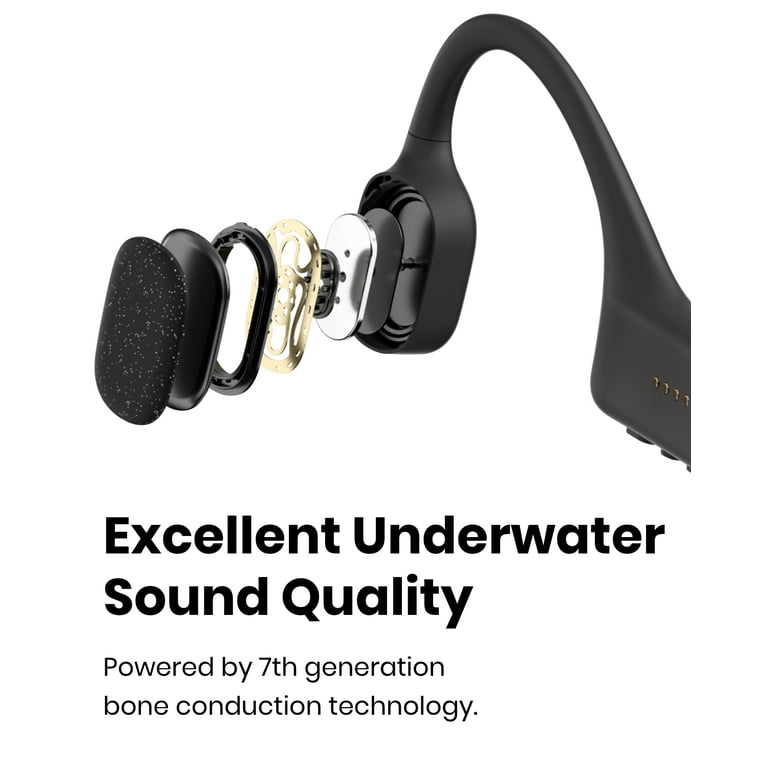Shokz OpenSwim Bone Conduction Open-Ear MP3 Swimming Headphones (Formerly  Xtrainerz), Black (Not Bluetooth compatible) 