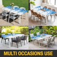 thumbnail image 5 of Blue Gradient Table Cloths for 6 Foot Rectangle Tables, Abstract Polka Dots Vintage Modern Art Patio Waterproof Elastic Fitted Tablecloths, Washable Rectangular Table Cover for Camping, 5 of 8