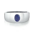 thumbnail image 2 of Gem Stone King Men's 925 Sterling Silver Blue Lapis Ring | 1.40 Cttw | Oval 8X6MM | Gemstone | Size 13, 2 of 4
