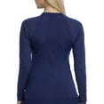 thumbnail image 2 of Women's Beach House H47646 Beach Solids Ava Zip Front Rash Guard Swim Top (Admiral S), 2 of 2