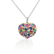 Kelly Herd Multi-Color Heart Necklace - Sterling Silver