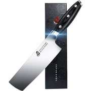 TUO Nakiri Knife - 6.5 inch Kitchen Chef Knife Vegetable Cleaver - Asian Usuba Knife - German HC Steel- Full Tang Pakkawood Handle - BLACK HAWK SERIES with Gift Box