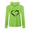 thumbnail image 4 of Mujeres Casual Impreso Sexy Manga larga Cuello en V Jersey Fuera del hombro Blusa Camiseta Tops Fridja hkj3832, 4 of 5