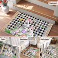 thumbnail image 6 of Rectangle Area Rug 2x3ft, Farm Easter Blossom Flowers Bunny Non-Shedding Washable Area Rug, Black White Buffalo Tartan Non Slip Low-Profile Rugs for Living Room, Bedroom Dining Room, 6 of 9