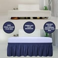 thumbnail image 6 of Easy-Going Wrap Around Ruffled Bed Skirt 18 Inch for Queen, King Size Beds, Navy, 6 of 6