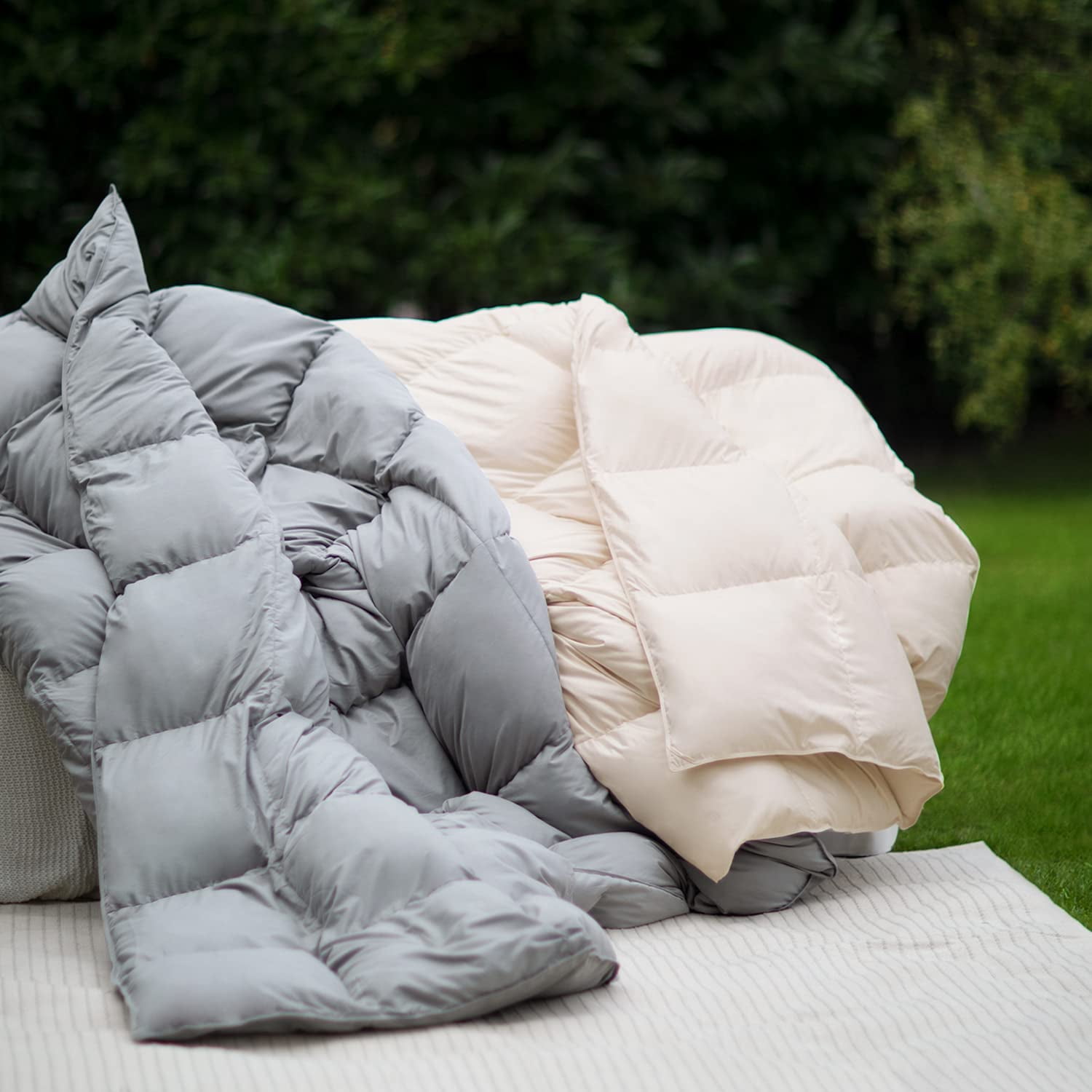 REWARDOWN Kapok Down Comforter King Size, Recycled White Down and Kapok Blended Filling Winter Duvet Insert for Difficulty Falling Asleep & Sleeping Lightly & Afraid of Cold Sleepers