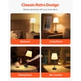 thumbnail image 6 of VEVOR Cordless Table Lamp, 5200mAh Built-in Rechargeable Battery Desk Lamp, 3-Level Brightness, Fabric Shade, 2700-3000K Color Temperature, Table Light for Restaurant, Bedroom, Bar Counter, Black, 6 of 9