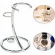 thumbnail image 4 of Soporte para maquinilla de afeitar y tejón, de metal, duradero, kit de herramientas de afeitado profesional 2 en 1, diseño curvo para hombres, para el hogar y para viajes, color plateado, 4 of 5