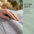 thumbnail image 3 of REGALWOVEN 2 Pack Luxury Striped Cotton Hand Towels, Ultra Soft Absorbent Quick Dry Bath Towels for Bathroom, Kitchen, Spa, Hotel Grey 29" x 13", 3 of 7