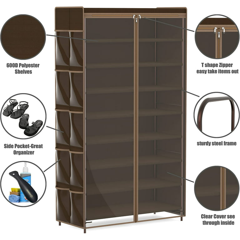 Simple Houseware 3-Tier Shoe Rack Storage Organizer, Bronze