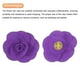 thumbnail image 4 of Uxcell 16 Pcs Rosas de Tela, Pin de Solapa de 2 Pulgadas para Hombres, Flores Artificiales de Satén para Accesorios de Manualidades DIY, Costura, Envoltura, Decoración de Regalos de Boda, Morado, 4 of 5