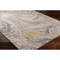 thumbnail image 3 of Hauteloom Marble Swirl Collection Abstract Coastal Living Room Bedroom Dining Room Area Rug - Modern Contemporary Bohemian - Beige, Brown, Cream, Orange, Blue - 6'7" x 9', 3 of 8