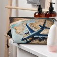 thumbnail image 5 of Toiletry Bag, Airplane World Map Adventure Leather Waterproof Travel Makeup Cosmetic Bag Organizer, Large Capacity Toiletry Bag for Travel Size Toiletries, Skin Care Bag for Women, 5 of 8