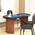 thumbnail image 1 of vidaXL 10-Player Poker Table with Chip Tray Blue 160x80x75 cm, 1 of 4