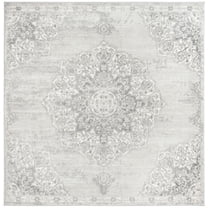 SAFAVIEH Brentwood Dimitri Floral Bordered Area Rug, 3' x 3' Square, Grey/Ivory