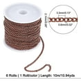 thumbnail image 4 of 6 Rolls Iron Curb Chains Twisted Link Chains with Card Paper Metal Chain Bulk for Necklace Jewelry Accessories DIY Making- 32.8 Ft/Color, 4 of 9