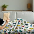 thumbnail image 3 of Watercolor Soft Flannel Fleece Throw Blanket, Colorful Insects Brush Strokes Effect Various Kinds of Bugs Illustration, Cozy Plush for Indoor and Outdoor Use, 70" x 90", Multicolor, by Ambesonne, 3 of 5