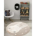 thumbnail image 3 of Unique Loom Whimsy Kids Collection Area Rug - Heart Bunny  (5' 1" Round Peach Blossom/Ivory), 3 of 9