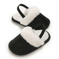 thumbnail image 6 of Quealent Baby House Slippers Toddlers Infants Fuzzy Slippers 0-18 Months Boys Girls Cozy Fleece Shoes with Heel Strap Black for Size 3.5, 6 of 7