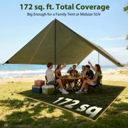 GEERTOP 17 × 10 ft Large Camping Tent Tarp Outdoor Waterproof Hammock Rain Fly Backpacking Tent Tarp Shelter for Hiking Travel Picnic(Not includes Poles)