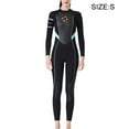 thumbnail image 1 of Maillot de Bain Multicolore Col Rond d'Une Seule Pièce Manches Longues Style Simple Ensemble de Plongée Réglable Élastique Maillot de Bain Vêtements Maillots de Bain Noir S, 1 of 7