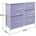 thumbnail image 2 of ZXNYH Fabric Dresser for Kids Bedroom - Chest of 5 Drawers, Tall Storage Tower, Clothing Organizer, for Closet, for Playroom, for Nursery, Steel Frame, Fabric Bins - Wood Handle (Pink), 2 of 6