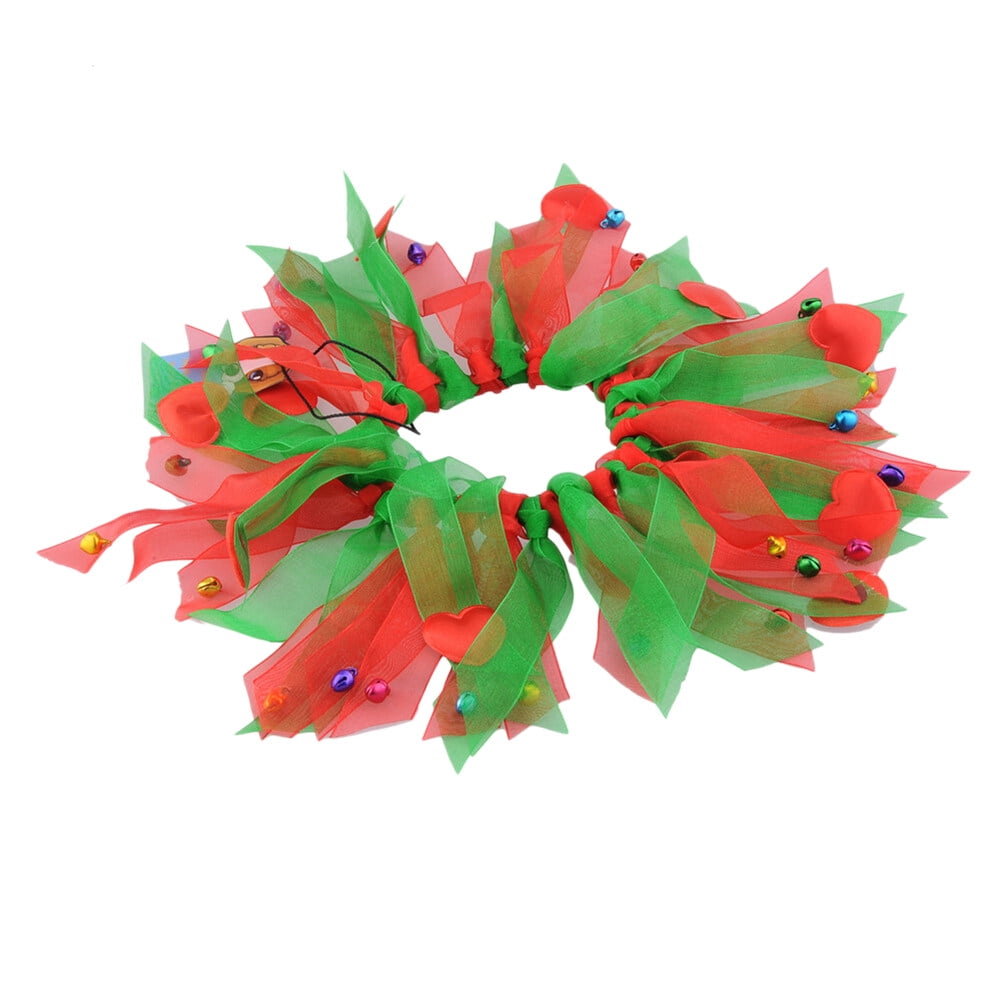 UPOUART Comfortable Red and Green Dog Neck Circle Christmas Costume Pet Collar Festival Wear