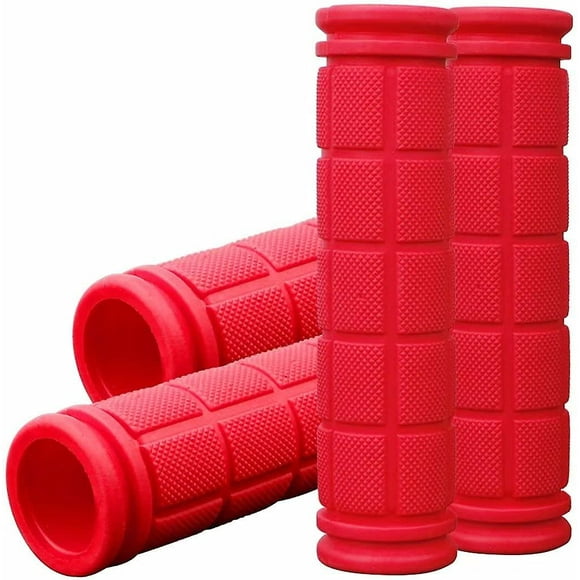 Pack Bike Handlebars, Anti-Slip Rubber Bike Handlebars for Kids, Special Replacement Bike Handlebars, Red