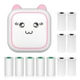 thumbnail image 1 of Portable Mini Printer C25 - 2-Inch Thermal Device for Printing Notes, Images, and Texts, 200dpi Resolution, Pink Color, Includes 6 Thermal and 5 Adhesive Paper Rolls with Built-in Rechargeable Battery, 1 of 6