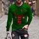 thumbnail image 1 of Blusas y camisas de manga larga y cuello redondo para hombre, informales, con estampado navideño, deportivas, de poliéster., 1 of 5