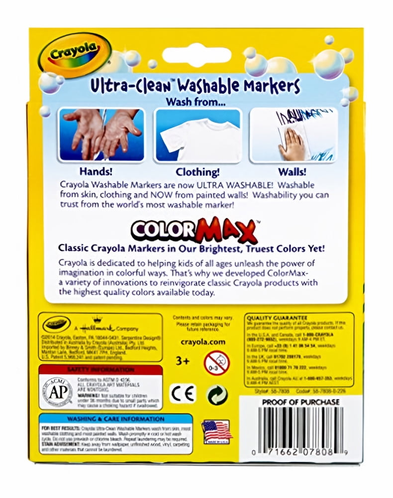 Crayola Classic Colors Washable Waterbased Markers, 8 Count (Pack Of 6)