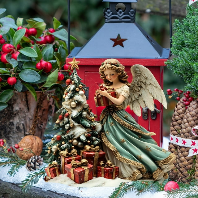 Adorno Navideño de Jardín con Forma de Niña Encantadora, Estaca de Pvc | Material Resistente a La Intemperie | Fácil de Instalar y Guardar | Impresión Detallada | Decoración Navideña Versátil | Estac