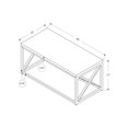 thumbnail image 4 of Monarch Specialties Table Basse Moderne pour Salon avec Structure en Métal, 44 Pouces L, Cappuccino / Or, 4 of 5