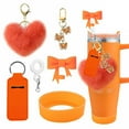 thumbnail image 4 of Hyasfey 6Pcs/Set Cup Accessories Set for Stanley Cup 30oz 40oz Tumbler with Handle Including Heart Hairball Pendant Lipstick Bag Bowknot Straw Stopper Cap, 4 of 7